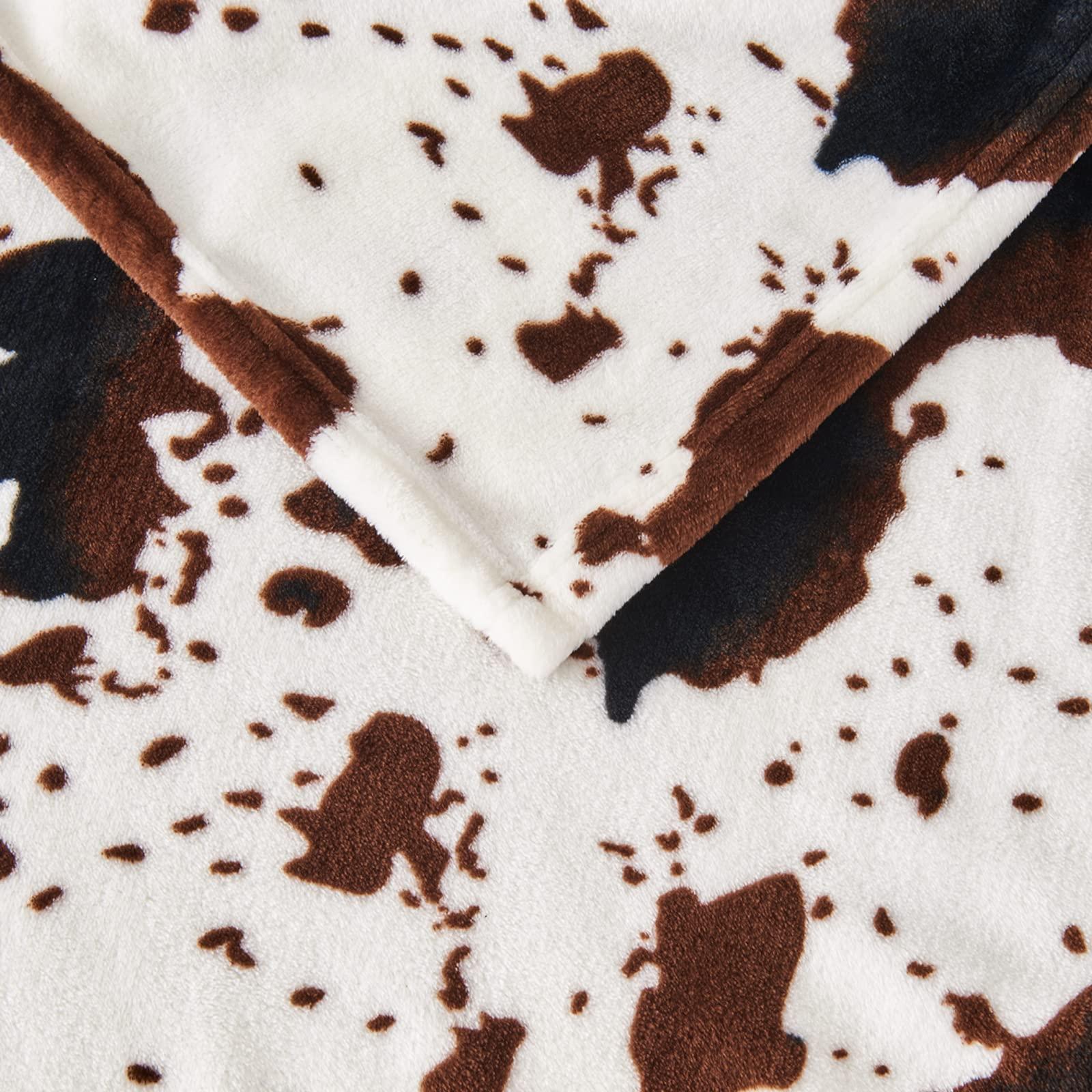 Edenleaf Soft Cow Print Blanket, Ultra Cozy Cow Throw Blanket for Couch Bed and Travel, Cow Decor Throw Blankets for All Seasons 50\"x60\"