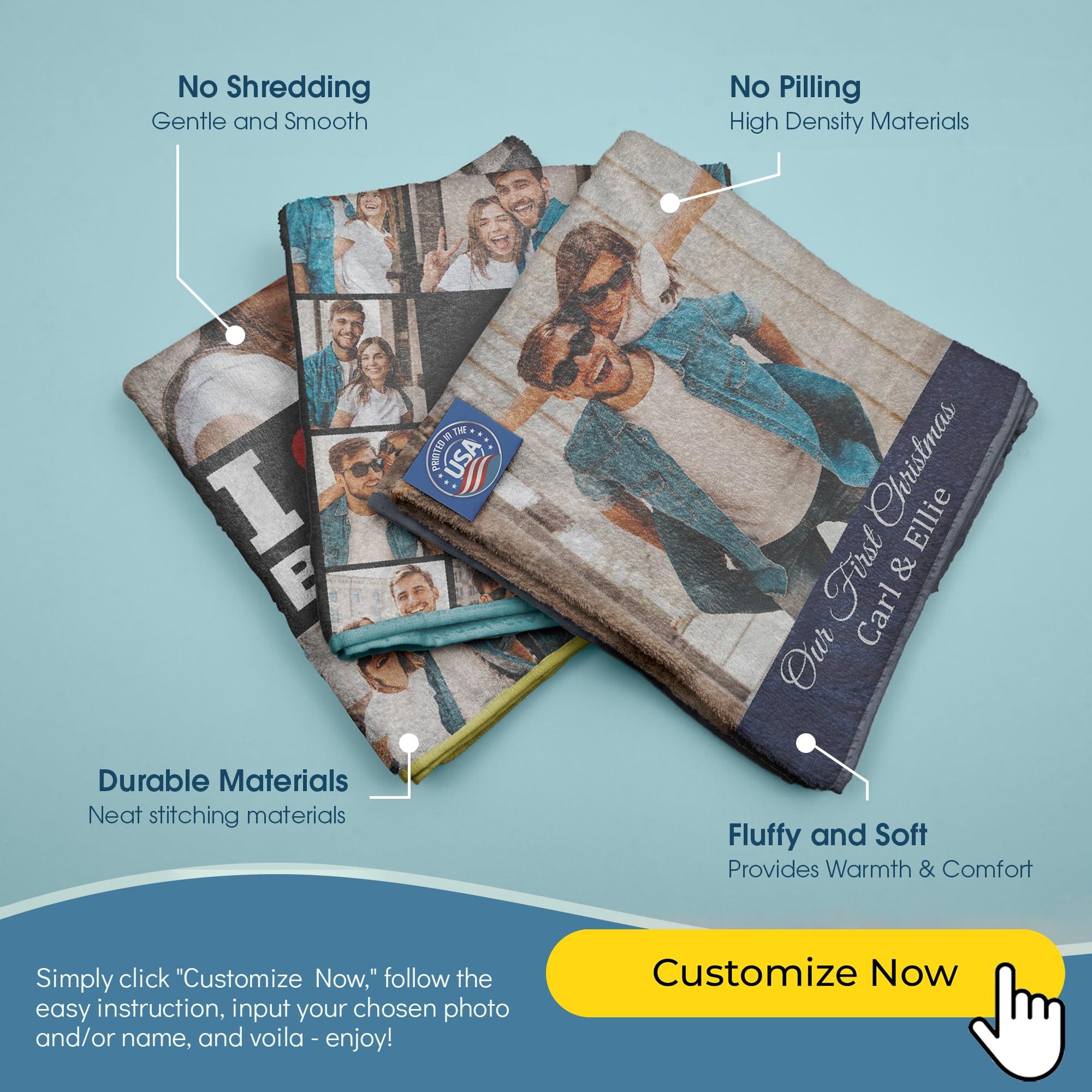 Generic Generic Print Legacy Custom Photo Blanket - Personalized Soft Flannel Throw Blanket - Customizable Picture Blanket for Birthday, Mother\'s Day & More - Printed in USA (Style 12, 60x80)