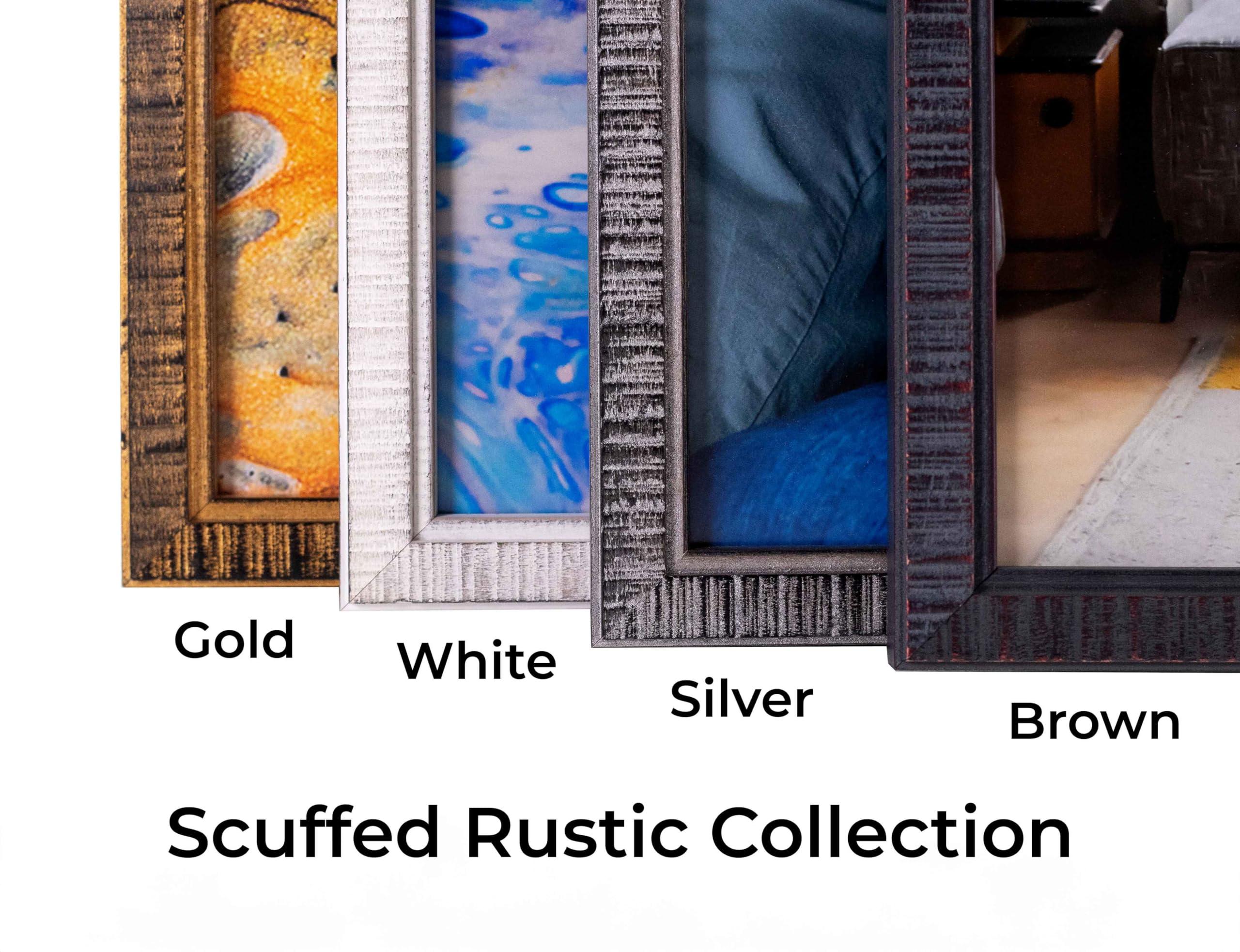 CountryArtHouse CountryArtHouse 24x14 Frame Gold Solid Wood Picture Frame - Complete Modern Photo Frame Includes UV Acrylic Plexiglass, Acid Free Foam Backing Board and Hanging Hardware