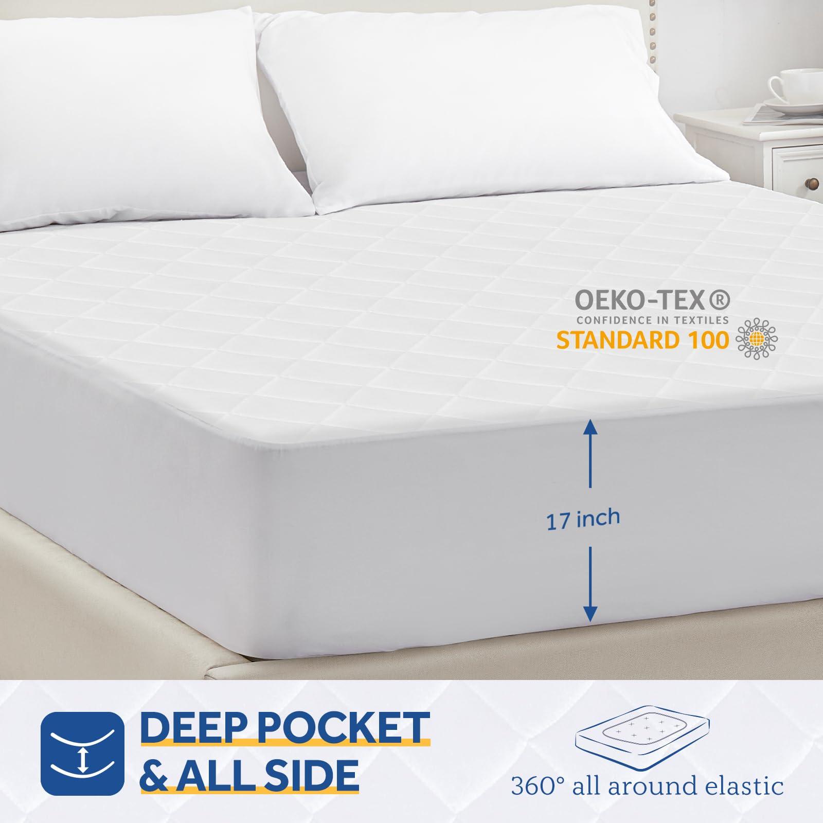 Sealy Sealy 3M Scotchgard Heated Mattress Pad | Quilted Cotton Electric Bed Warmer with 10 Heat Setting Dual Controller | 1-12 Hours Auto Shut Off | 17" Deep All Around Elastic Pocket, King