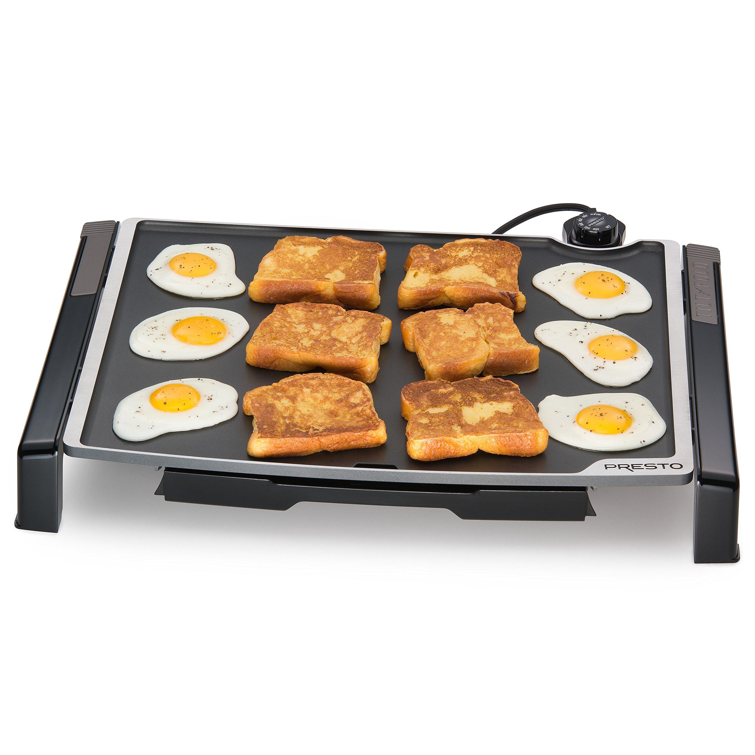 Presto Presto 07073 Electric Tilt-N-fold Griddle, 19\", Black & 06852 16-Inch Electric Skillet with Glass Cover