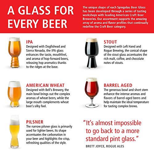 Spiegelau Spiegelau Craft Beer Tasting Kit Glasses, European-Made Lead-Free Crystal, Modern Beer Glasses, Dishwasher Safe, Professional Quality Tasting Glass Gift Set (Craft - Set of 4)