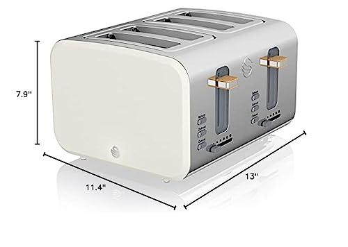 Swan Swan ST14620WHTN Nordic Toaster, 7.9\"x13\"x11.4\", Cotton White