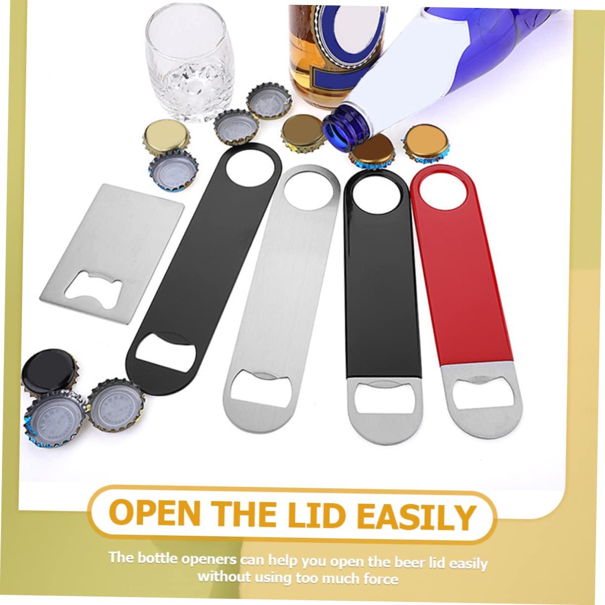 CIYODO CIYODO 5pcs Bottle Opener Beer Can Opener Black Portable Bottle Opener Stainless Steel Manual Beer Opener