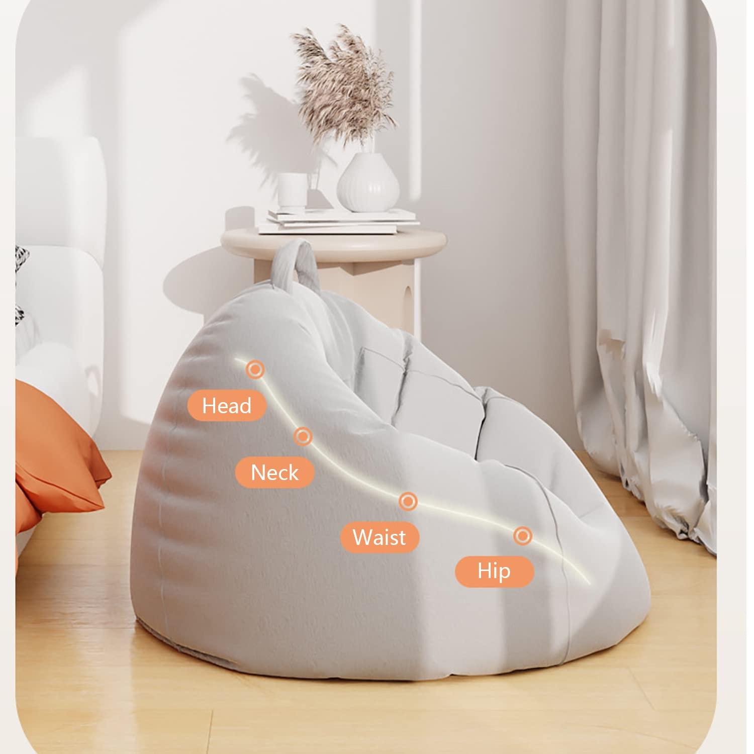 ArtsPavilion ArtsPavilion Bean Bag Cover Extra Large Bean Bag Chair Cover, Bean Bag Chair Cover (NO Filler) with Zipper Washable Storage Beanbag Cover XL Creamy-White