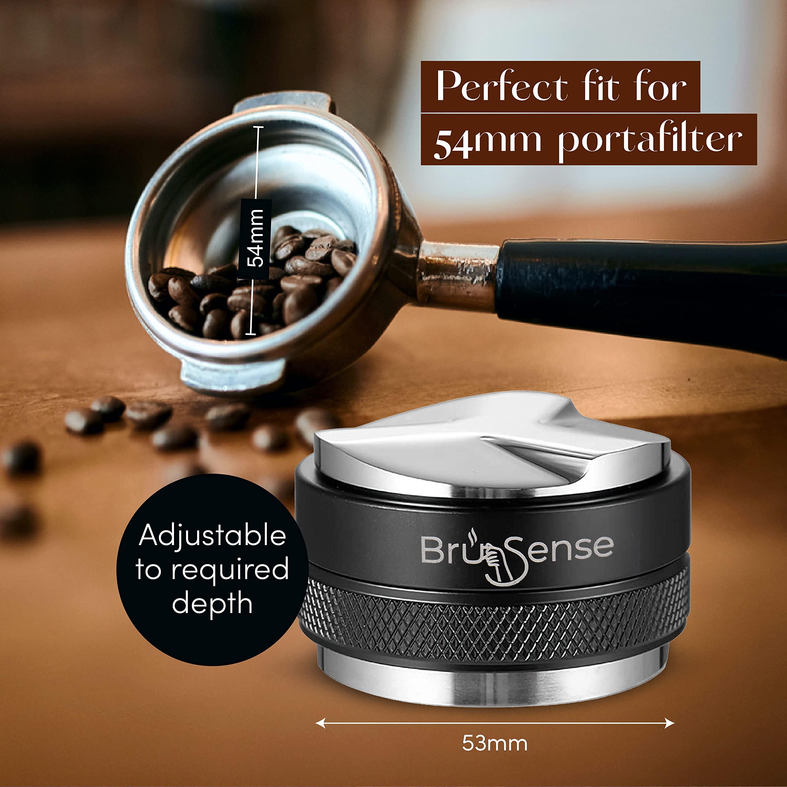 Bru Sense 53mm Espresso Tamper & Distributor | Accessories Include Own Tamp Mat For Quick Storage | Ideal Tools For Breville/Sage Automatic Coffee Machine.