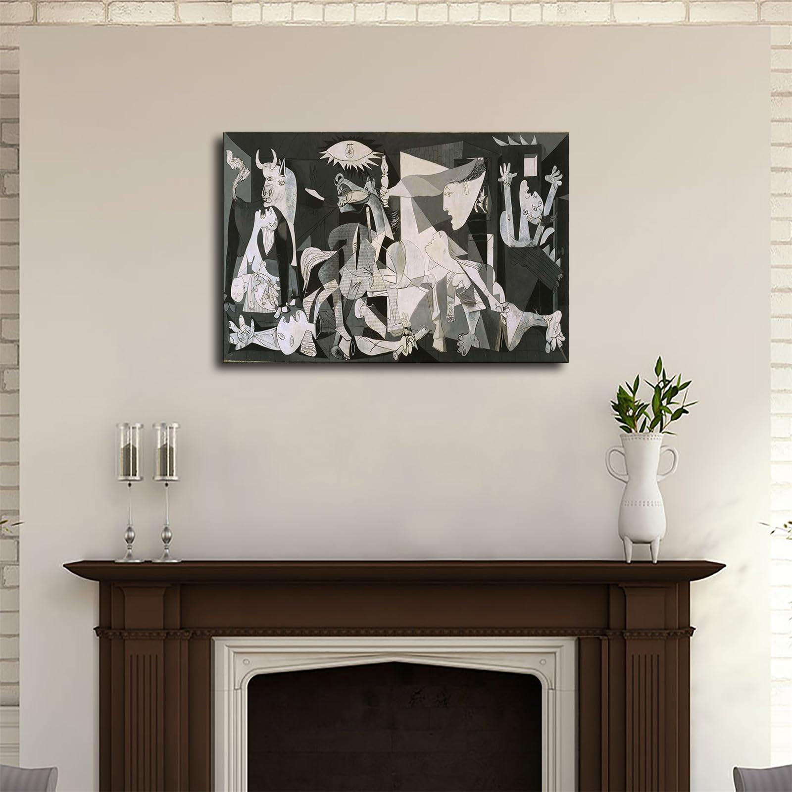 BybiO BybiO Pablo Picasso Guernica 1937 Abstract Poster Canvas Painting Print Wall Art Modern Classroom Kitchen Bedroom Room Aesthetics Decor (1624inch,Unframed)