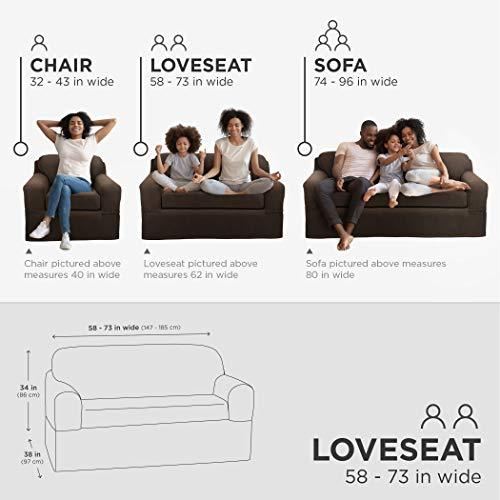 MAYTEX MAYTEX Pixel Ultra Soft Stretch 2 Piece Furniture Cover Loveseat Slipcover, Chocolate