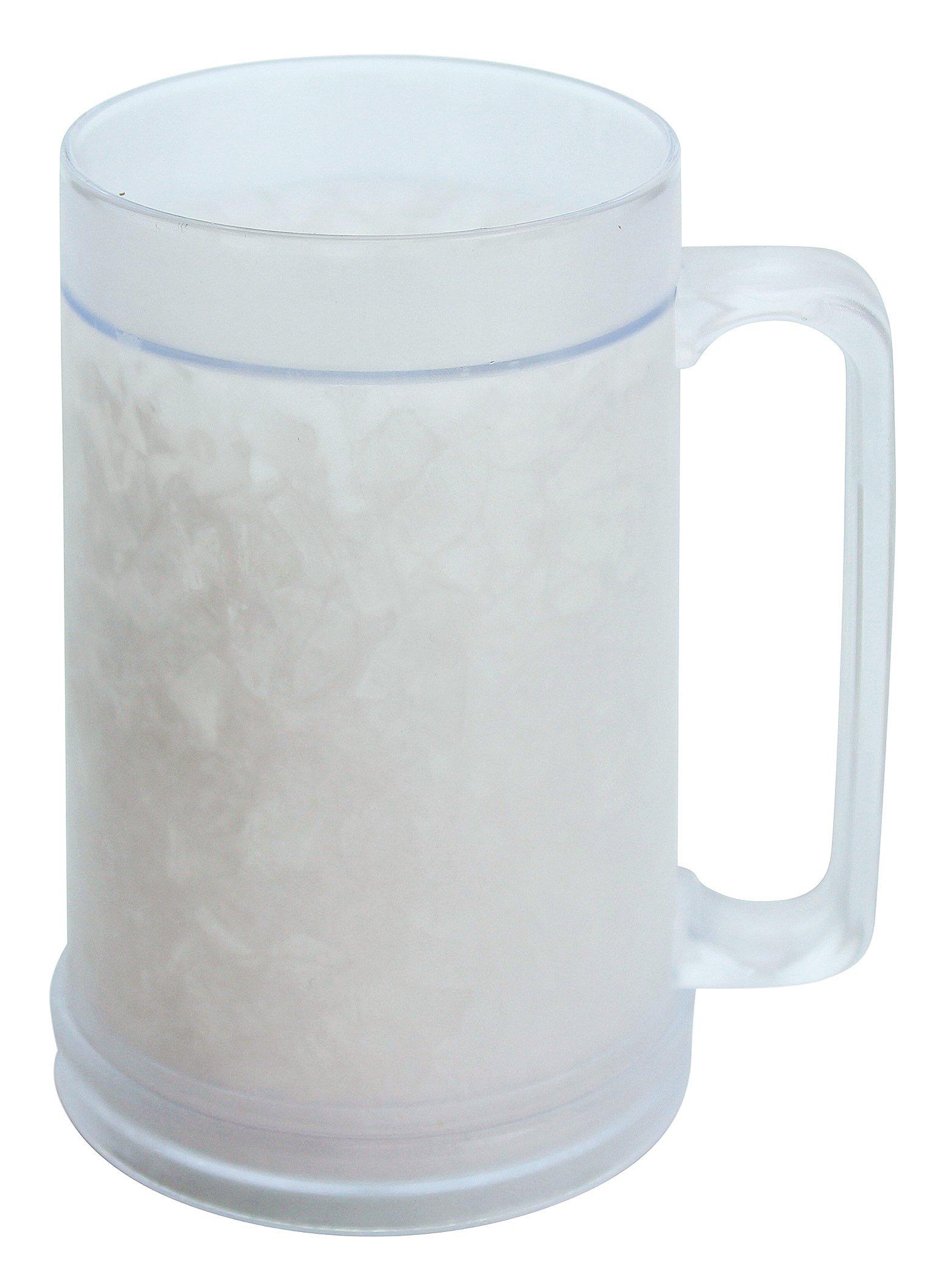 Ziggy V Freezer Mugs Double Wall Gel Frosty Freezer Mugs, Cups Drinking Glass Beer Ice Mugs for Freezer Beer Mugs with Handle 16oz Freezable Beer Mug (2)