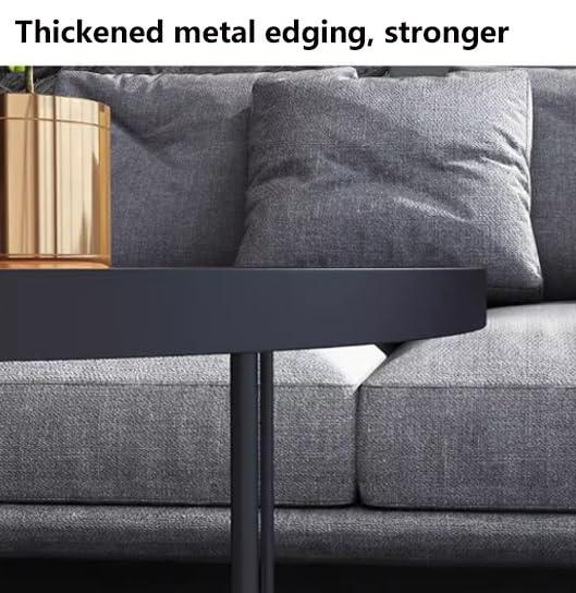 Torzk Torzk Stackable Design Modern Round Coffee Table Set of 1/2/3, Industrial Small Nesting Side Tables with Metal Frame for Couch Living Room, Bedroom, Office (Size : 1set 80+60+50cm)