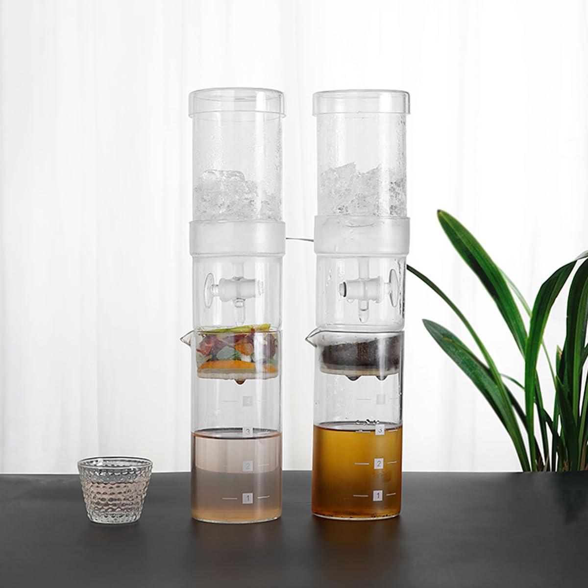 RUIFAR Cold Brew Coffee Maker Tower 400ml/13.5oz Glass Slow Drip Coffee Maker with Adjustable Dripper, Ice Drip Coffee Pot for Home, Cafe, Office, Gift for Coffee Lovers (400ml/13.5oz Cold Brew Coffee Maker)