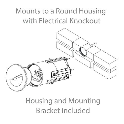 WAC Lighting WAC Landscape Lighting, LEDme 120V LED Half-Round Indoor and Outdoor Step and Wall Light 3000K Built-in LED in Brushed Nickel