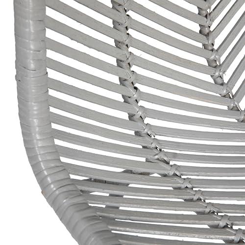 Bloomingville Bloomingville Boho Rattan and Metal Bar Stool, Grey and Black