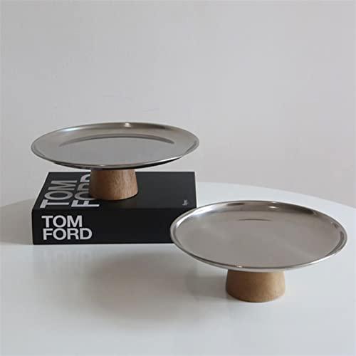 Generic Fruit Bowls Simple Metal Silver Fruit Plate Porch Storage Plate Dining Table Coffee Table Dessert High Foot Tray Snack Bowl Fruit Basket (Size : Small)