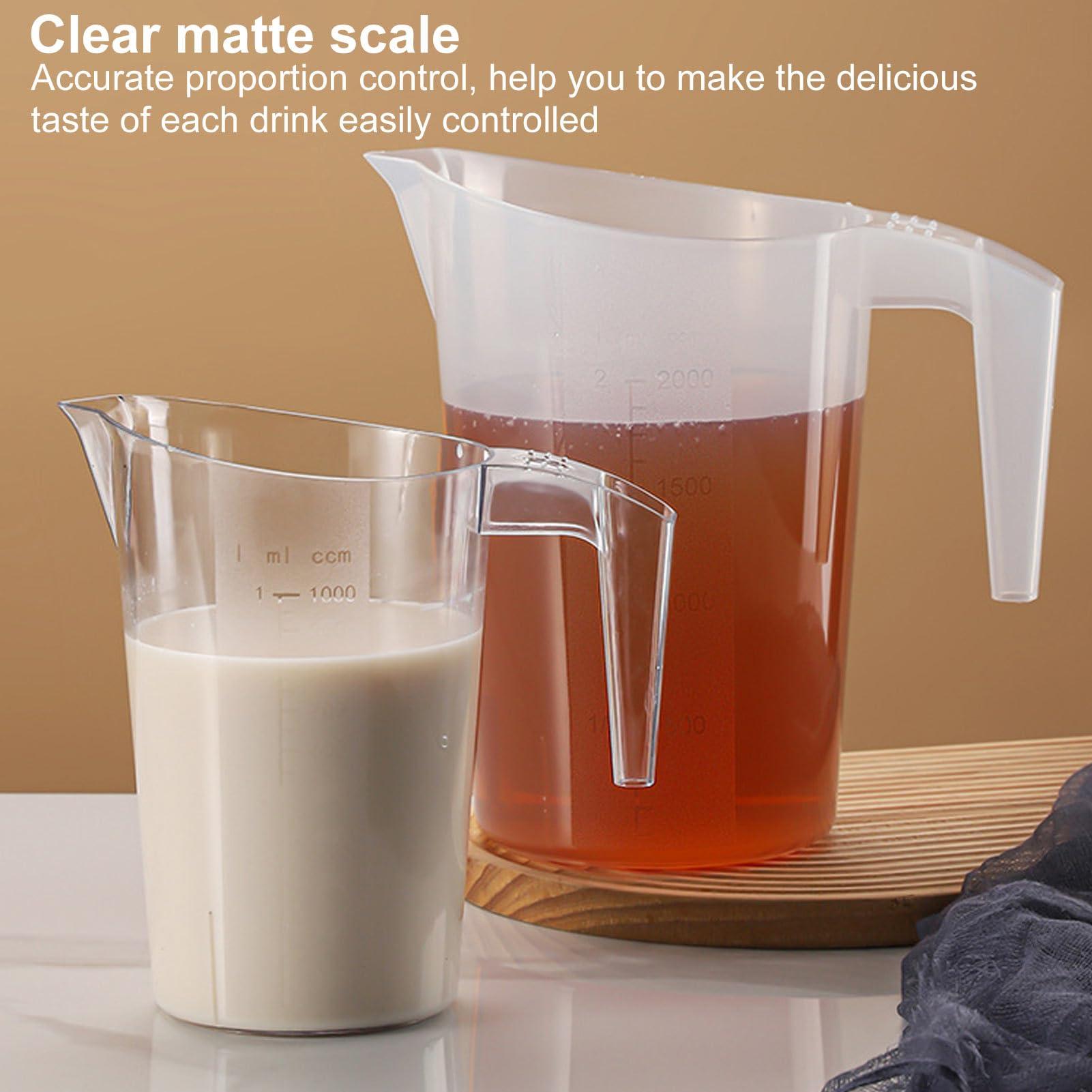 WOHPNLE Measuring Cup, Measuring Cup for Dry and Liquid Ingredients Measuring Pitchers Easy Read Liquid Measuring Cups for Vinegar Flour Liquid Oil(2000ML)