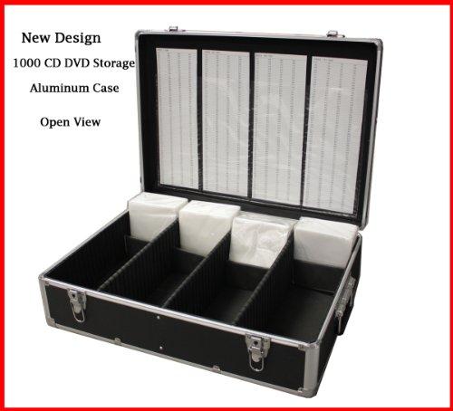 Hongwa New MegaDisc 1000 Mess-Free Aluminum CD DVD Storage Case Holder Box Black W Removable Trolley and Sleeves Without Hanger