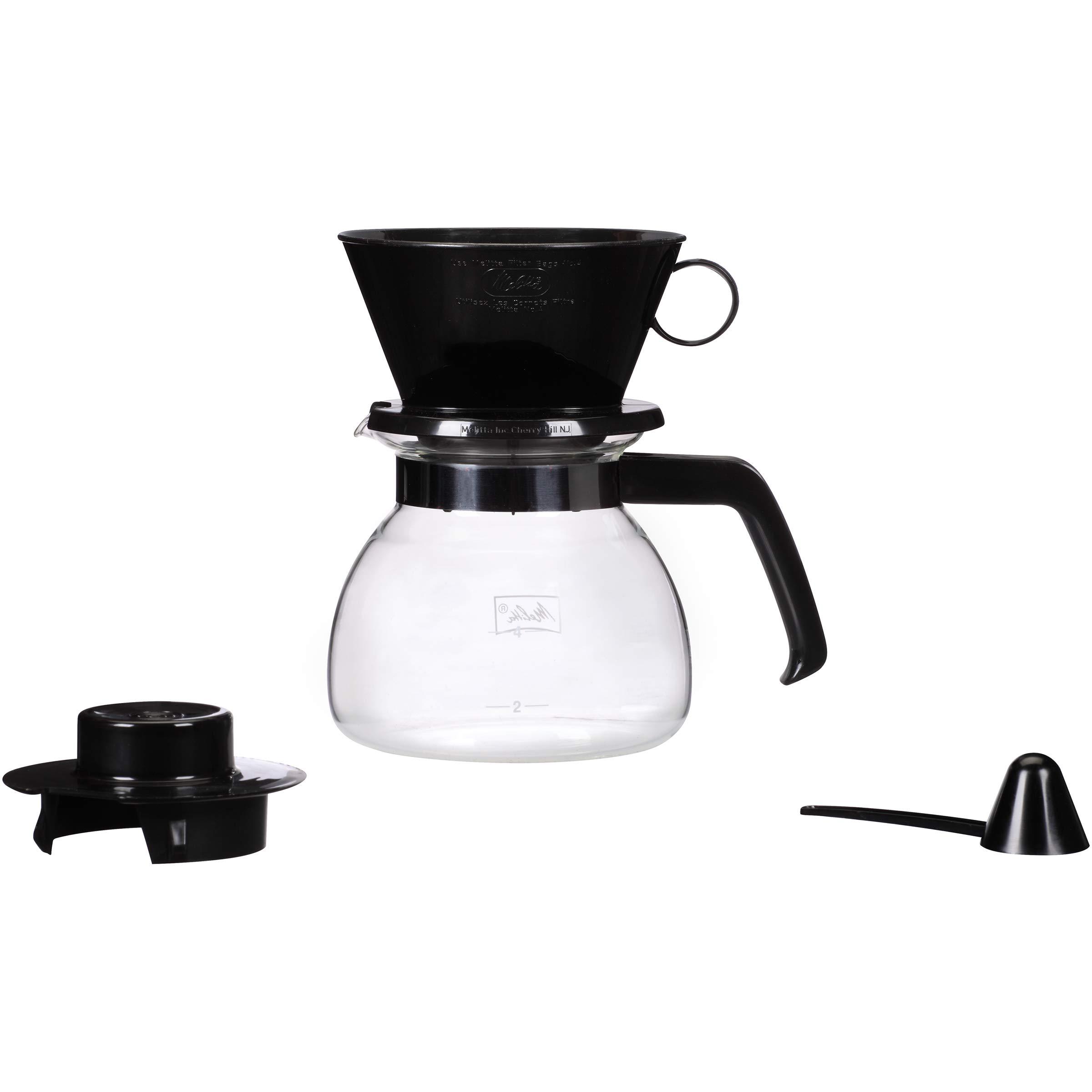 Melitta Melitta Pour-Over Coffee Brewer W/ Glass Carafe, Holds 6 - 6 Oz Cups, Black