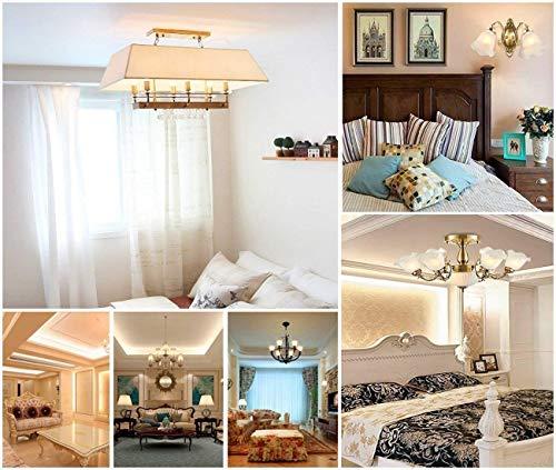 CRLight CRLight 6W LED Candelabra Bulb 3000K Soft White, 70W Equivalent 700LM, E12 Dimmable LED Chandelier Light Bulbs, Antique Edison Style CA11 Candle Flame Tip Clear Chandelier Light Bulbs, 8 Pack