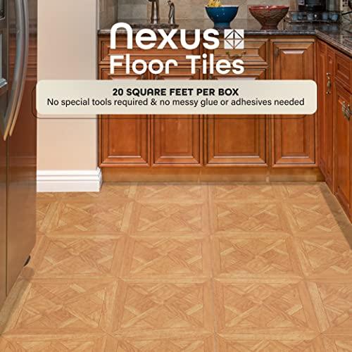 Achim Home Furnishings Nexus Self Adhesive 12-Inch Vinyl Floor Tiles, 20 Tiles - 12" x 12", Classic Paquet Oak Slate Pattern - Peel & Stick, DIY Flooring for Kitchen, Dining Room, Bedrooms & Bathrooms by Achim Home Decor
