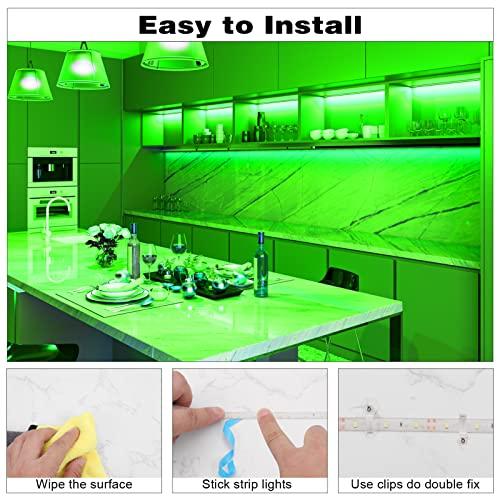 iNextStation iNextStation 12V LED Light Strip IP65 Waterproof Green LED Strip Lights 16.4ft/5m Cuttable 300 SMD 2835 LED Tape Flexible Led Lights for Bedroom Outdoor Indoor Decor (Power Adapter not Included)