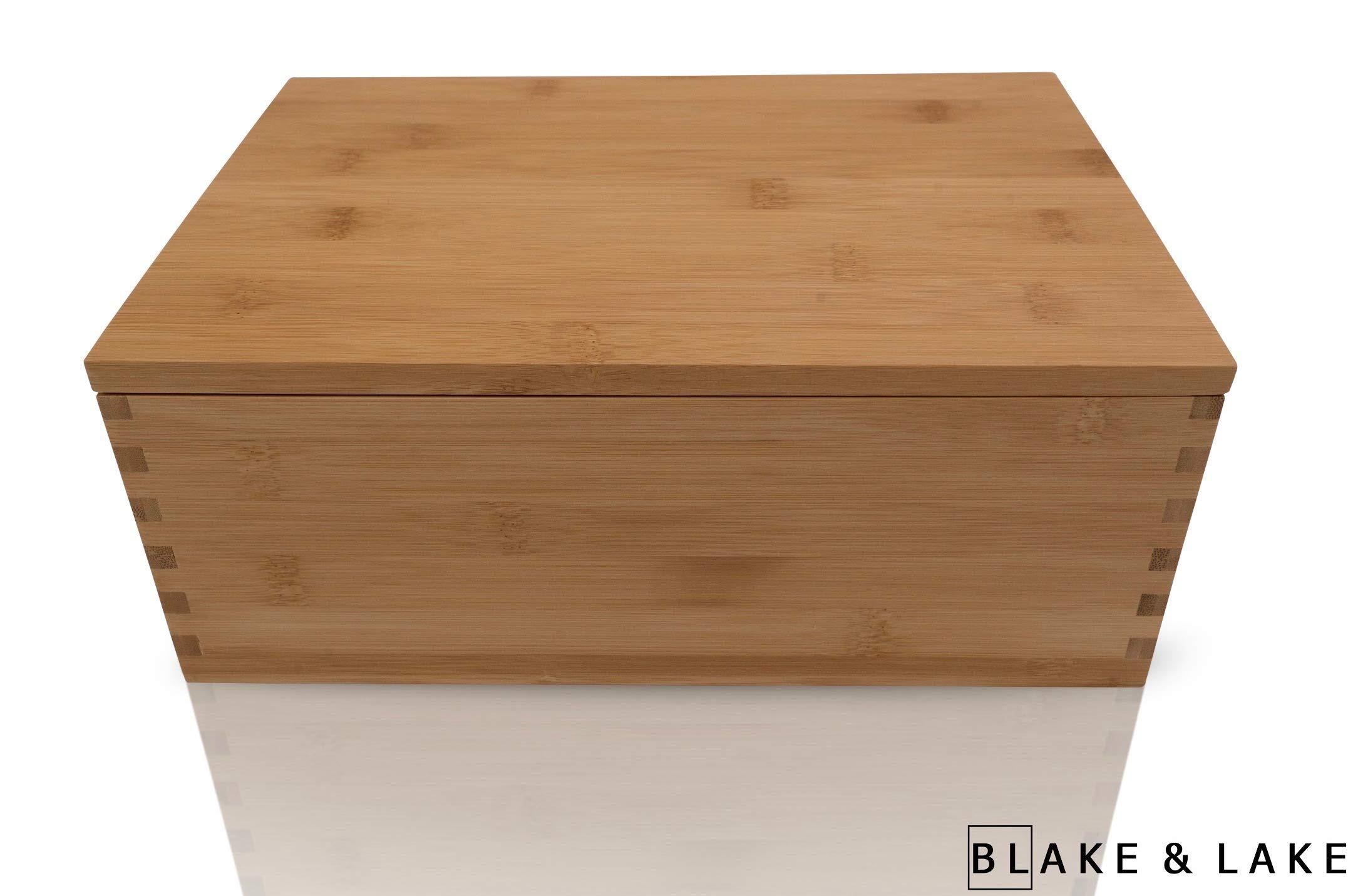 Blake & Lake Blake & Lake Wooden Storage box with Lid - Large Wood Keepsake boxes - Gift Box with lids Store Photos Keepsakes Jewelry Colectibles Treasures - Dovetail Design (Natural)