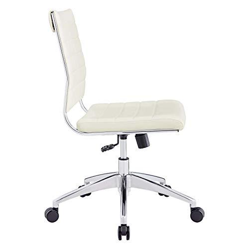 Modway Modway Jive Ribbed Armless Mid Back Swivel Conference Chair In White