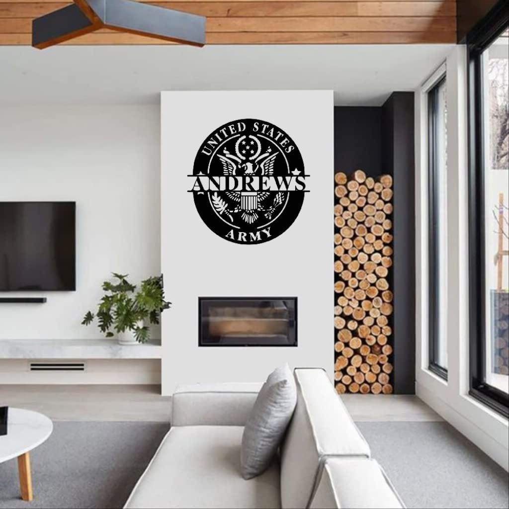 VVEDESIGN VVEDesign Custom Army Metal Wall Sign - Personalized Army Wall Art - Housewarming Gift - Metal Home Decor - Indoor Sign