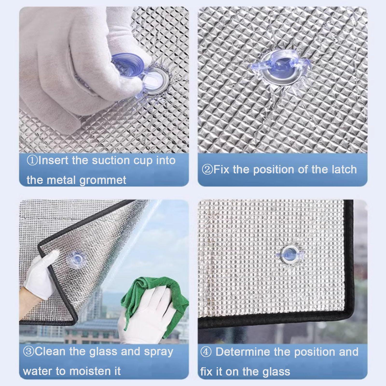 Widppsopt Aluminum Foil Blackout Window Film,8mm Heat Reflective Window Glass Film,Glare Day and Night Window Film,Glass Window Sticker,Privacy Thermal Insulation Shield,WxH-145x220cm/57\'\'x87\'\'