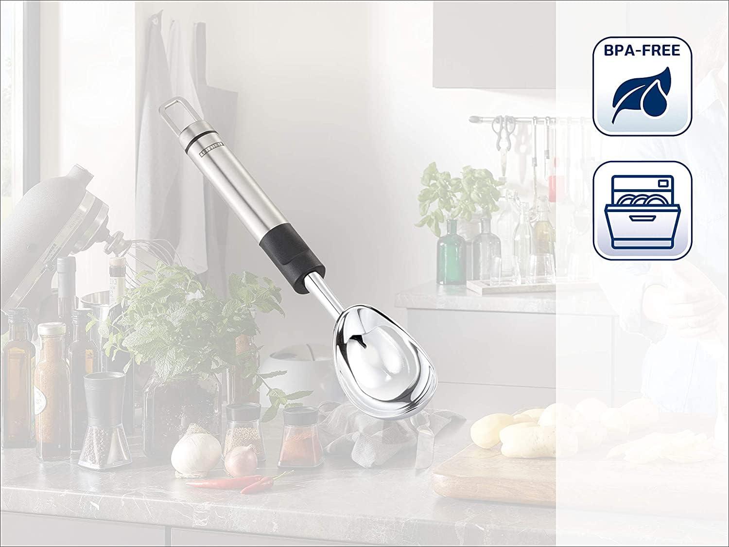 Leifheit Leifheit Ice Cream Scoop, Ice Cream Spoon, Proline Ice Cream Scoop, Proline Range, Stainless Steel Kitchen Tool, Kitchen Tool with Hanging Loop, Kitchen