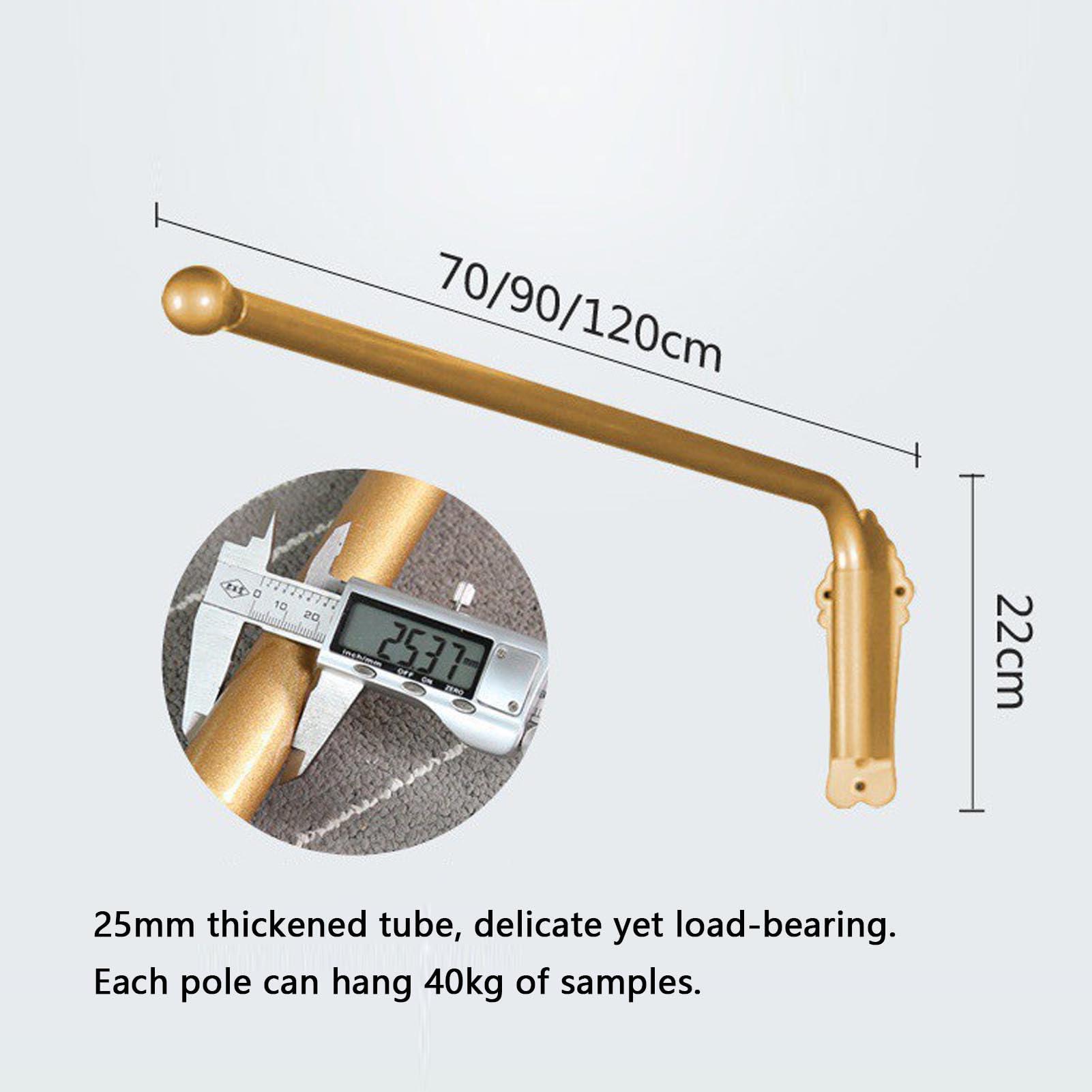 RSBFER RSBFER 2 Piece Swing Arm Curtain Rod, 180 Adjustable Heavy Duty Curtain Display Stand for Window Side Panels Front Door Store,Black,90cm/35in