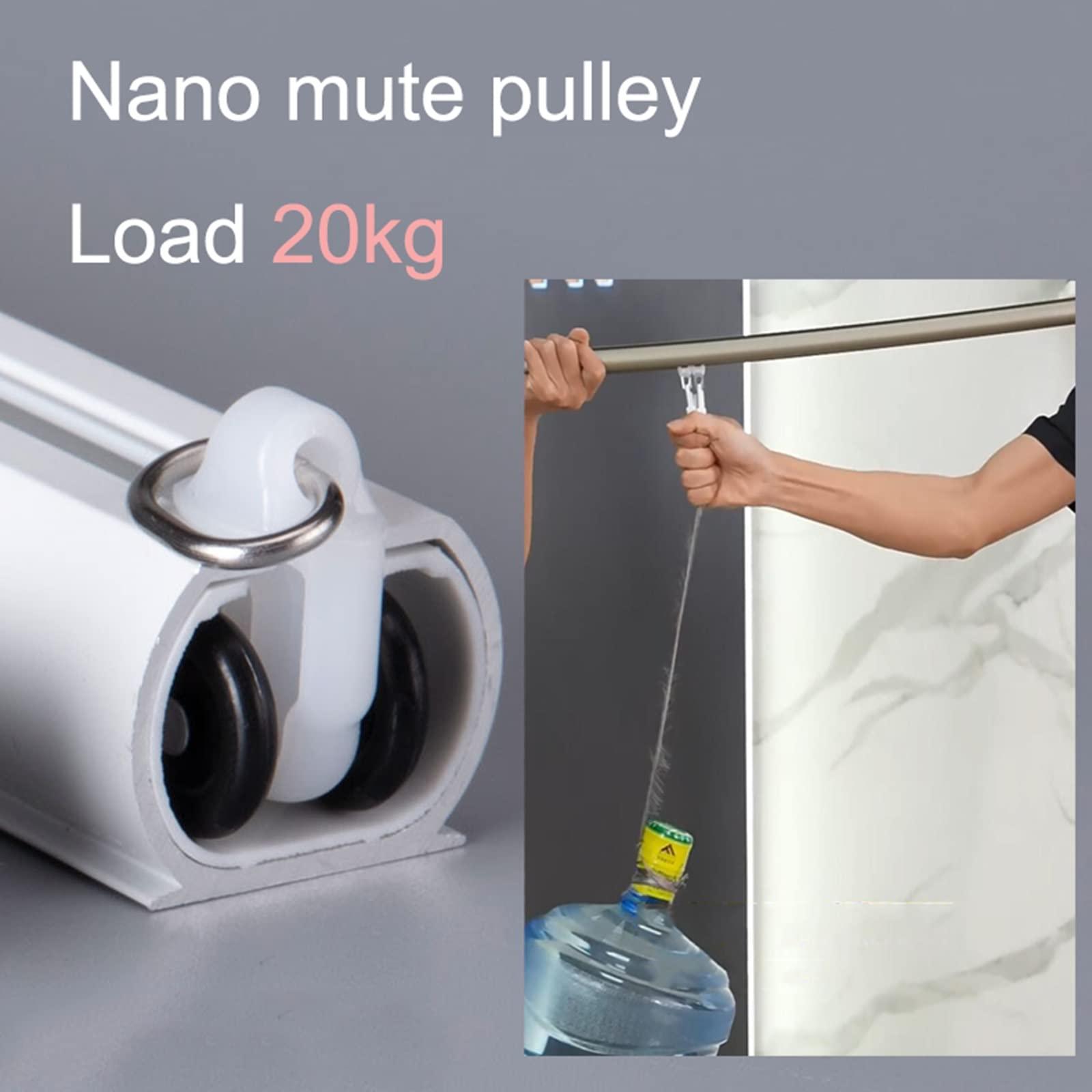 NOIRDA Double Curtain Track, Ceiling Or Wall Mount Curtain Track Set, Double Layer Aluminium Rails For Home Bay Window Room Divider, Customized Length(Color:White - A,Size:4m/13.1ft)