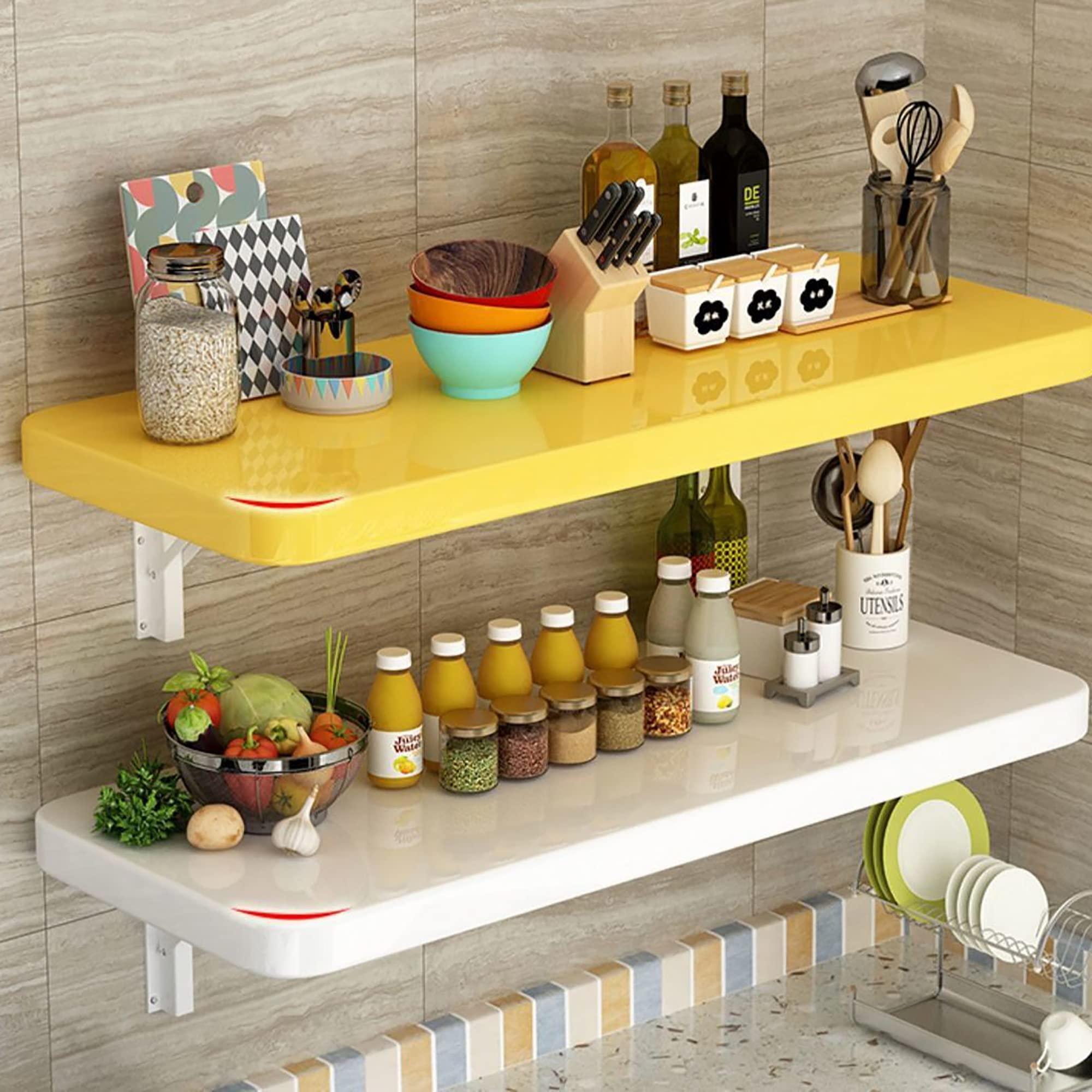 OVOGGPAN Laundry Folding Table, fold down table, Wall Mounted Folding Table, Folding Kitchen Table, laundry room folding station, Laundry Table Foldable With Bracket , Wall Shelf Computer Desks Workstations (