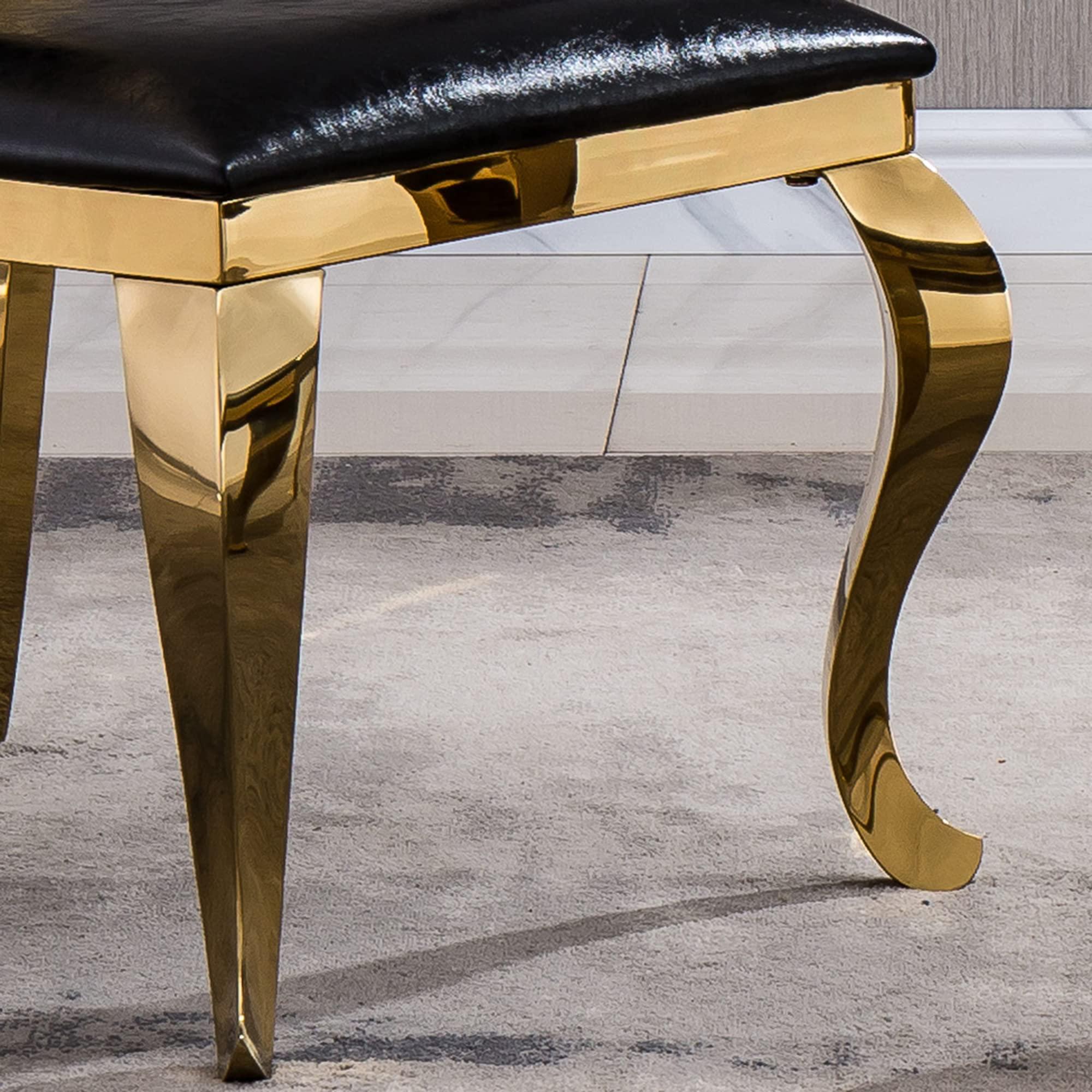 YiaFurio YiaFurio Set of 2 Dining Chairs Oval Back Upholstered Accent Chairs with Shiny Stainless Steel Legs PU Leather Cushion Seat Armless Kitchen Table Chairs for Living Room Meeting Room Dining Room