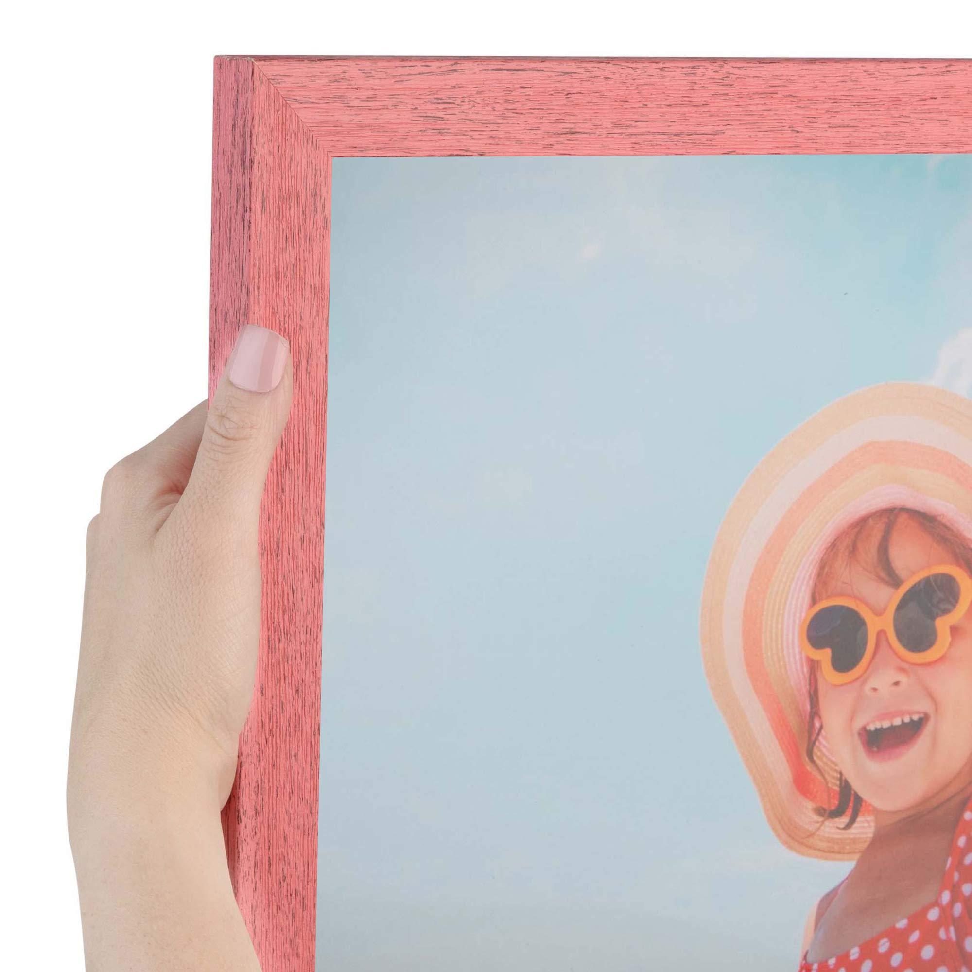 ArtToFrames ArtToFrames 7x19 inch Berry Rustic Barnwood Wood Picture Frame, 2WOM0066-1343-YPNK-7x19