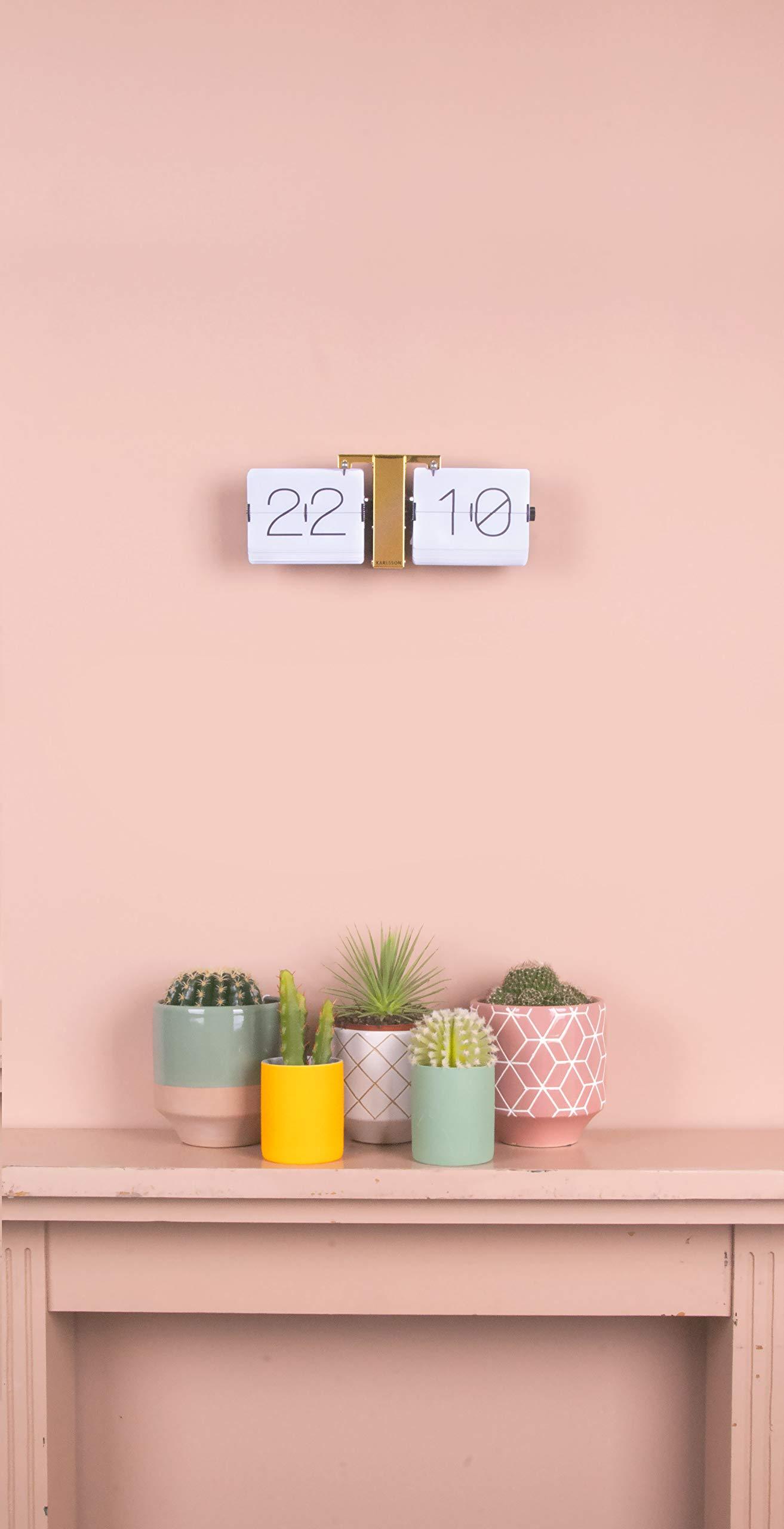 Karlsson Karlsson Flip Clock No Case White, Brass Stand, Steel, 8.5 x 36 x 14 cm