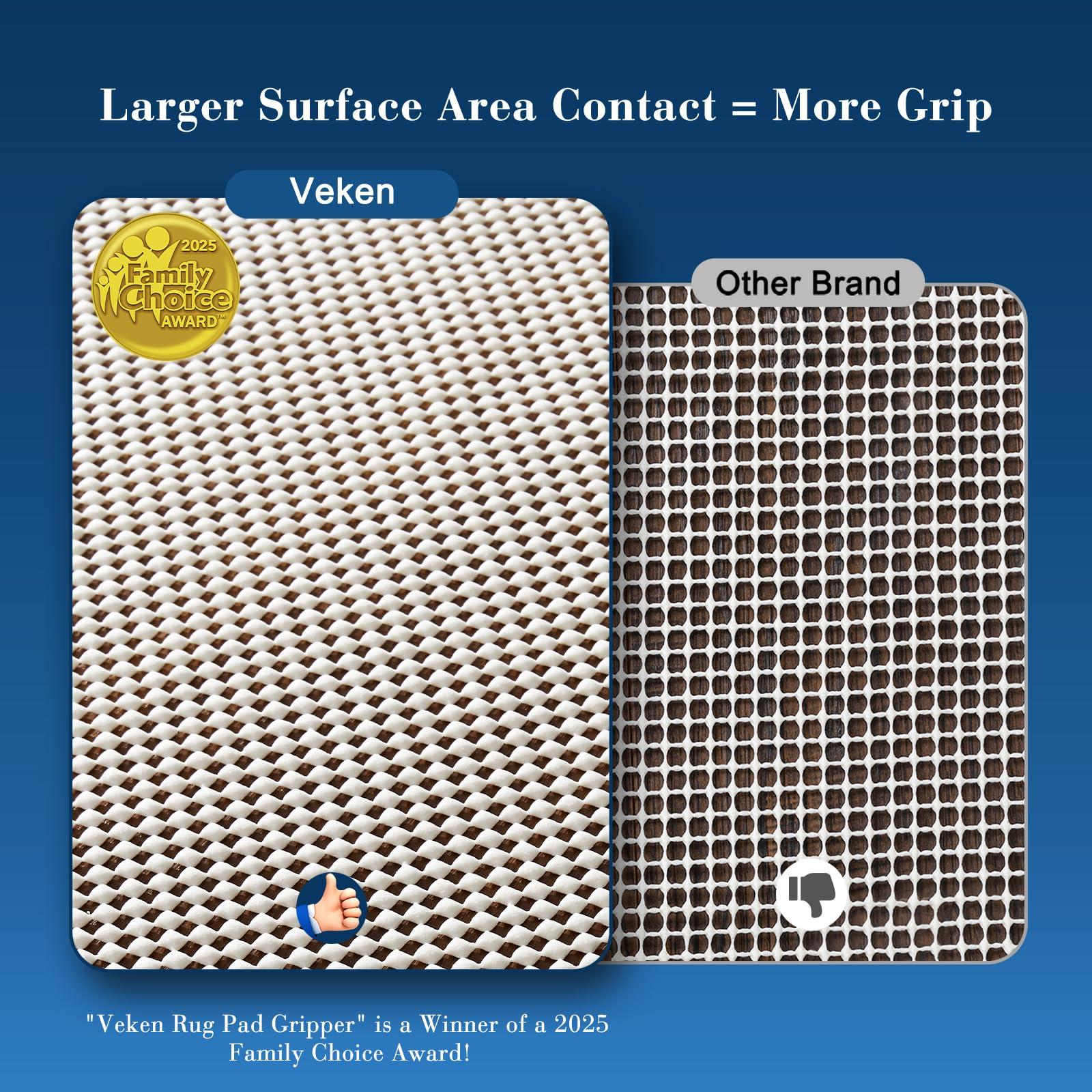 Veken Veken 6 Ft Round Rug Pad Gripper for Hardwood Floors, Non Slip Circle Rug Pads for Area Rugs, Thick Rug Grippers for Tile Floors, Under Carpet Anti Skid Mat, Keep Your Rugs Safe and in Place