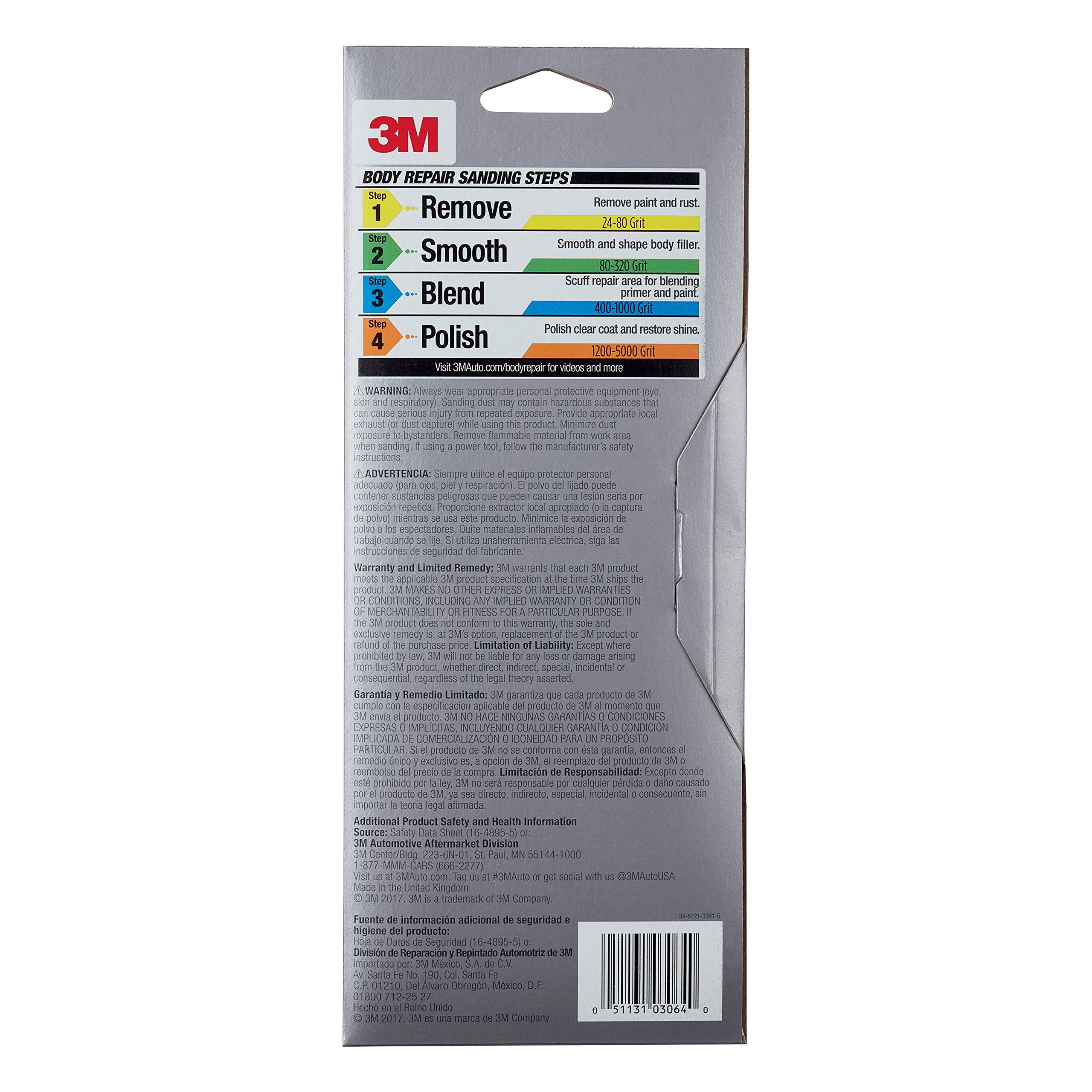 3M 3M Performance 3000 Grit Sandpaper, 3-2/3 in x 9 in, Polish Clear Coat and Paint, Restore Shine, Ideal for Detailed Finishing and Polishing, Very Fine Grade Abrasive for Refined Finishes (03064)