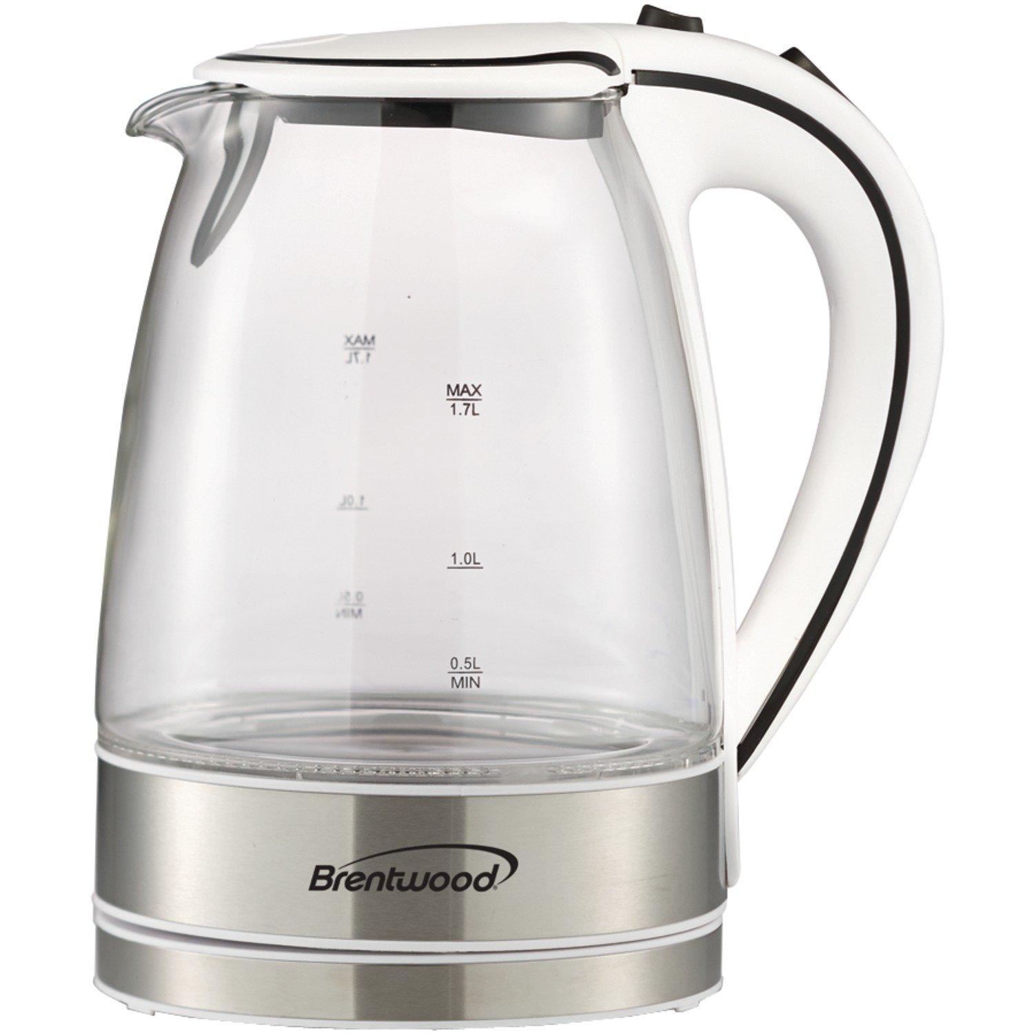 Brentwood Brentwood KT-1900W 1.7L Cordless Glass Electric Kettle, White