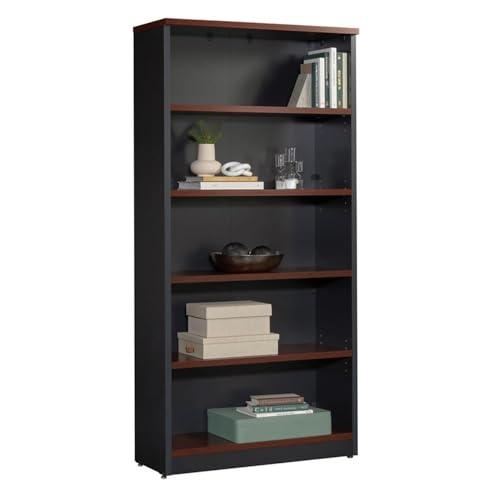 Pemberly Row Pemberly Row Engineered Wood 5-Shelf Bookcase in Classic Cherry
