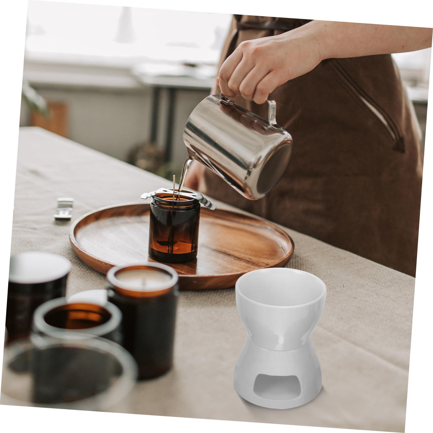 NAMOARLY NAMOARLY Cherry Blossom Ceramic Fondue Pot with Burner for Melting Chocolate Cheese and Butter Ideal for Desserts and Entertaining