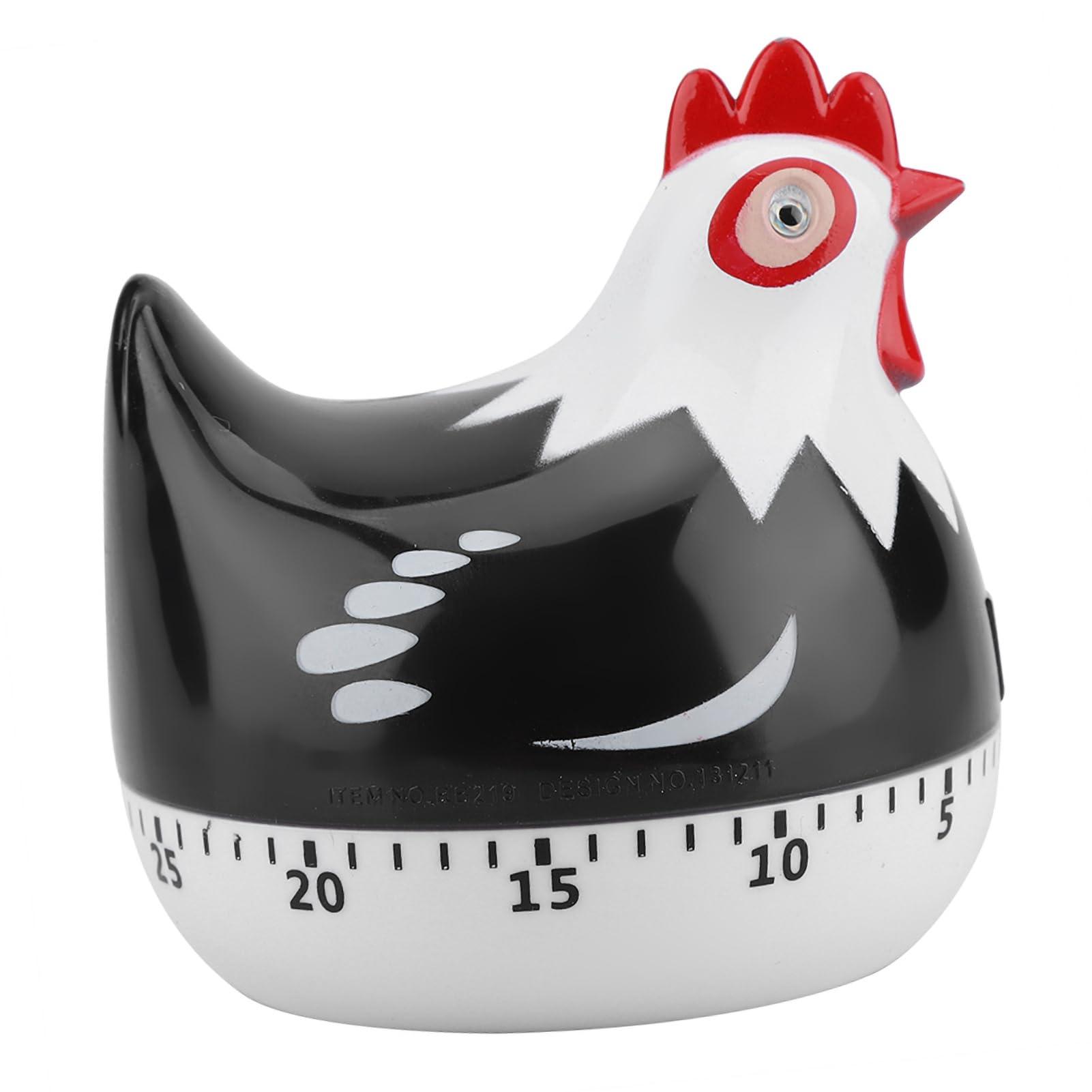 LUCKDANO LUCKDANO Chicken Pattern Kitchen Countdown Timer for Cooking Baking, PP Material, Suitable for Home Chef and Bakers (Black)