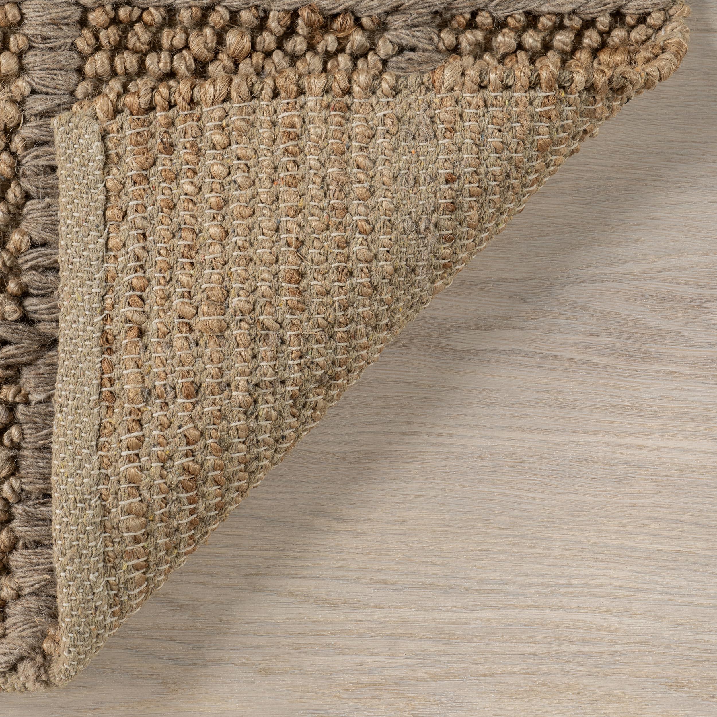 Rugs USA Rugs USA x Arvin Olano Penni Checked Jute and Wool Area Rug, 9x12, Natural
