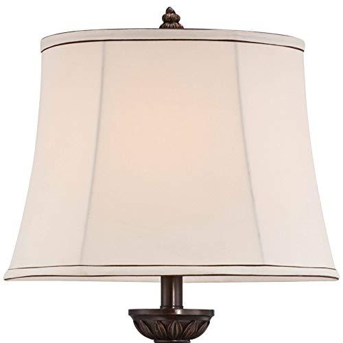 kathy ireland kathy ireland Mulholland Traditional Vintage Table Lamps 30\" Tall Set of 2 Aged Bronze Marbleized Golden Off White Fabric Oval Shade for Living Room Bedroom House Nightstand Office Entryway