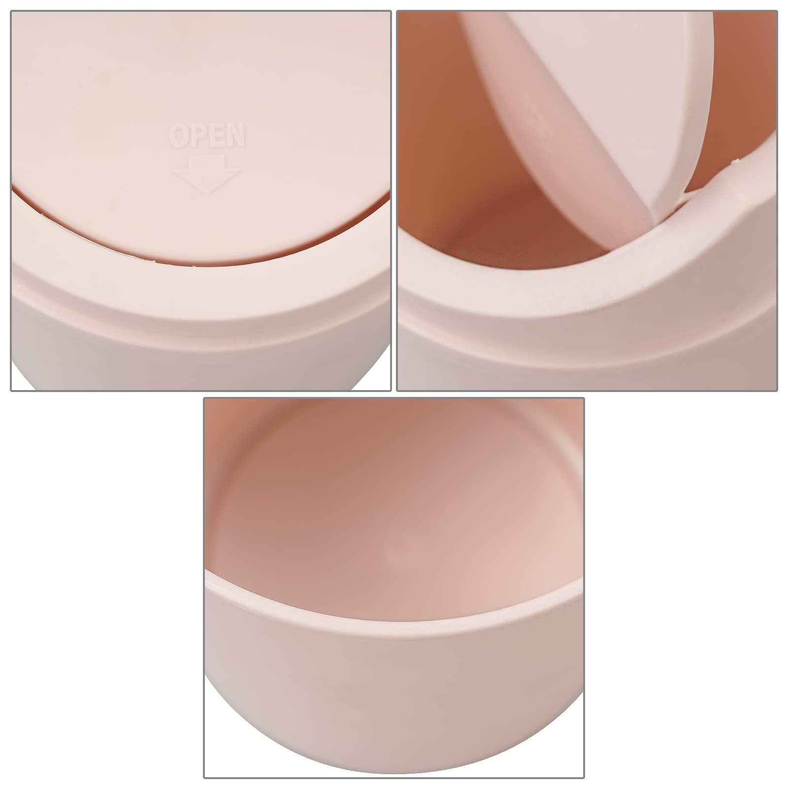 Lesbin Lesbin 2 L Plastic Mini Desktop Trash Can with Swing Lid, Tiny Swing Top Garbage Can, Pink