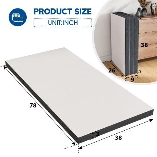 NiamVelo NiamVelo 3 inch Tri-Fold Twin XL Folding Mattress - Luxurious Memory Foam Mattress, Twin Bed Mattress, Perfect for College Dorms and Compact Spaces - Unfold Relaxation Anywhere (3 in, Twin XL)