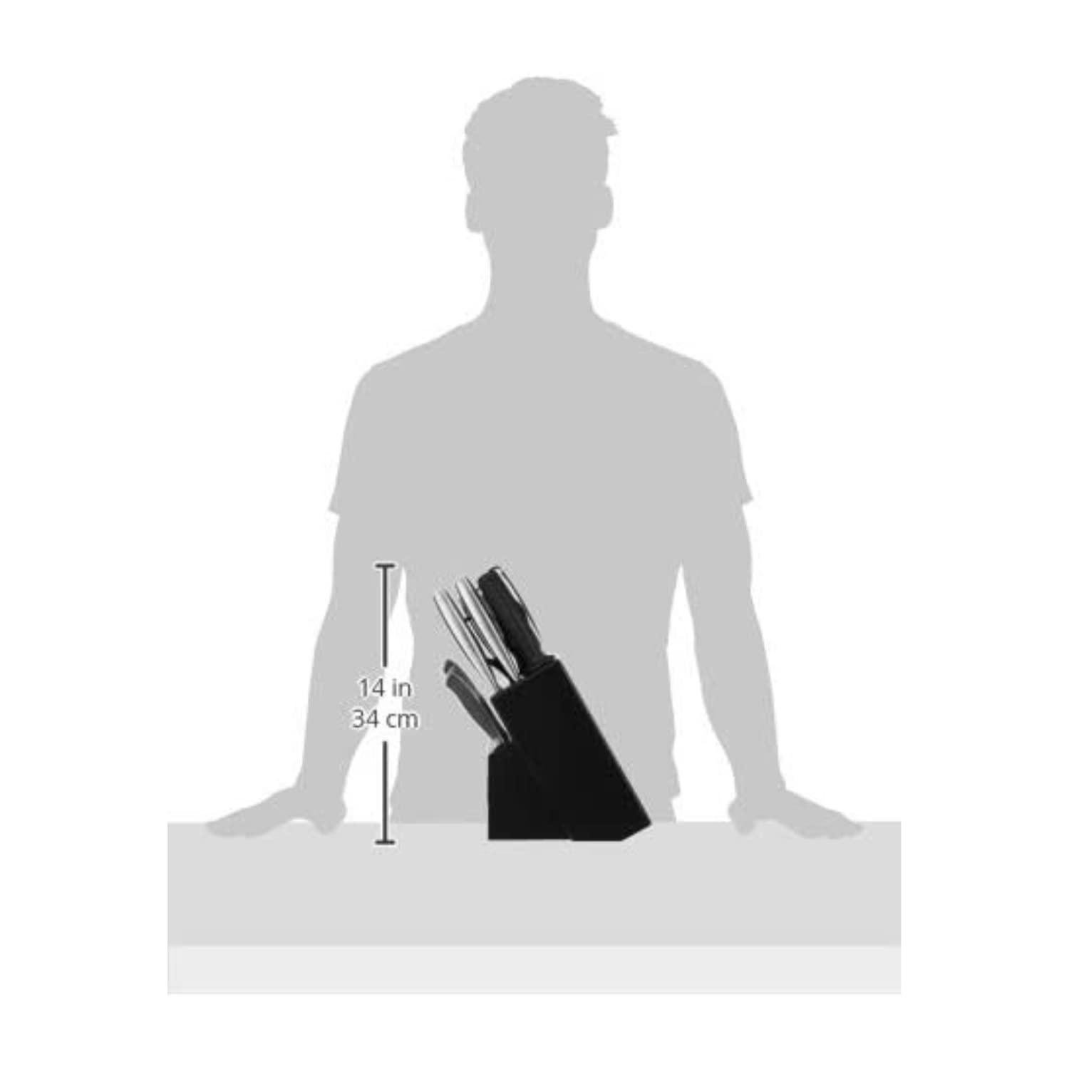 Cuisinart CUISINART Block Knife Set, 15pc Cutlery Knife Set with Steel Blades for Precise Cutting , Lightweight, Stainless Steel, Durable & Dishwasher Safe,C77SS-15P