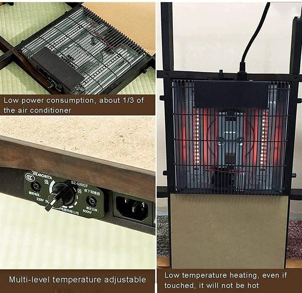 JINCAN JINCAN Kotatsu Table with Heater and Blanket Table Gray kotatsu Japanese Heating Electric Heating Tatami Heating Quilt