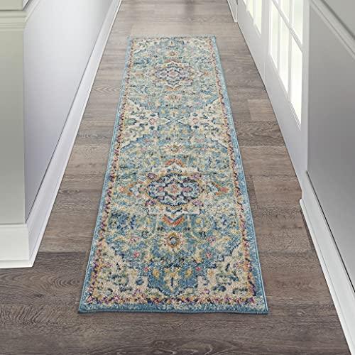 HomeRoots HomeRoots 6\' Blue and Ivory Dhurrie Runner Rug