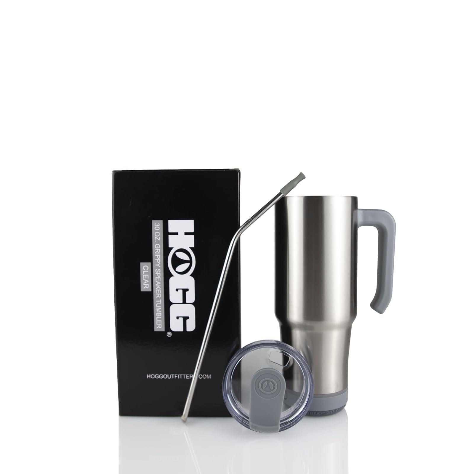Hogg Hogg 30oz Sublimatable Grippy Speaker Tumbler DIY, Customizable, Add Logo, Vinyl, Alcohol Ink, or Glitter & Epoxy, Bulk/Wholesale Tumblers (Clear)