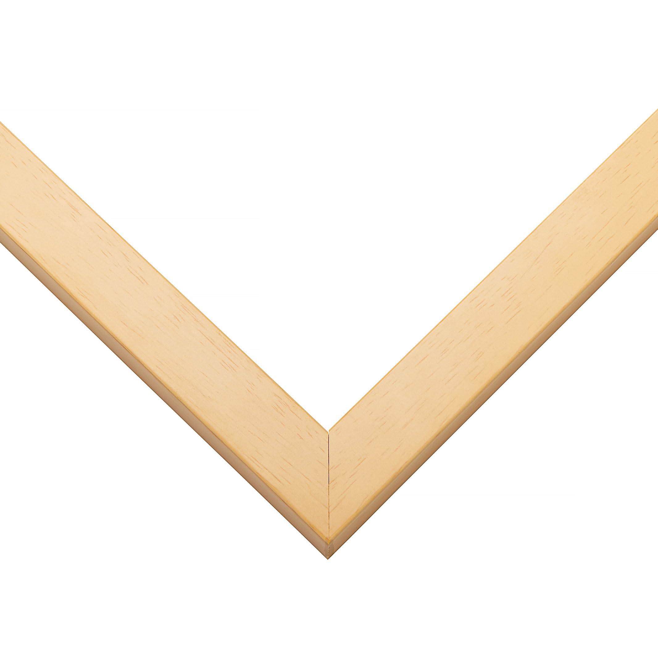 CustomPictureFrames.com 39x24 Frame Natural Wood Picture Frame | 0.75 Inch Moulding Width | Solid Wood | Complete with UV Acrylic Plexiglass, Foam Board Backing & Hanging Hardware